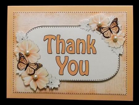 5x7 Thank You Flowers & Butterflies 3D Decoupage by Allen Bowen