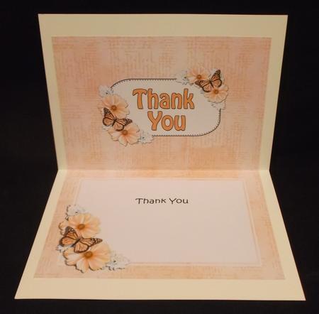 5x7 Thank You Flowers & Butterflies Matching Insert by Allen Bowen