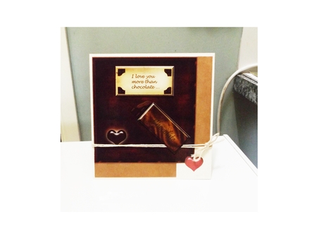 I love you more than chocolate Caramel version humorous 5 inch mini kit 2 by Amanda Assenbruck