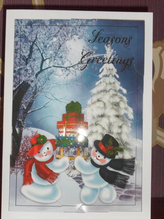 Snow Couple with Presents Petal Stacker by Amanda Dyson