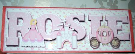 Pretty Princess Rosie Large Dl Name Card with Decoupage by Amanda Mcmillan