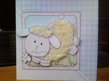 Little Lamb Quick Card with Decoupage by Amanda Seadon