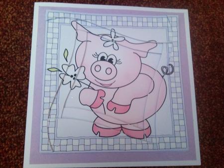 Princess Piggywig Quick Card with Wavy Spiral Side Stacker by Amanda Seadon