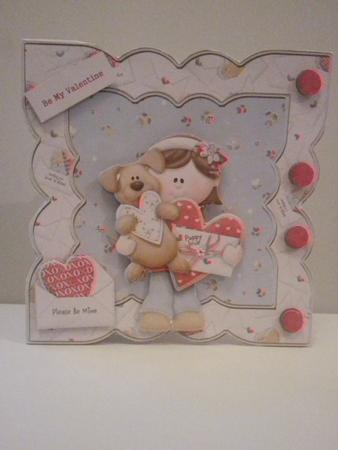 Puppy Love 7x7 Card with Decoupage by Amanda Courtney-Harding