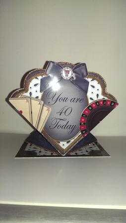 Black Roulette 40 Today Spring Card with Decoupage by Amandah Allen
