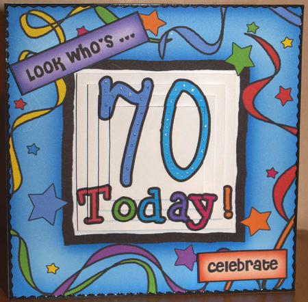 70th Birthday Quick Card with Pyramage by Amy Gould