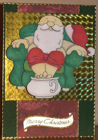 Santa Doodles Soaking His Feet by Amy Gould