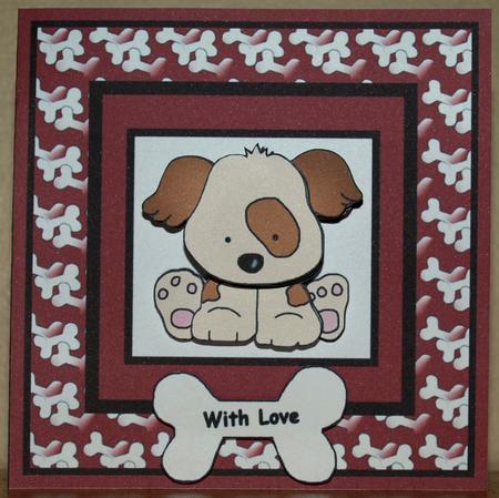 Patch the Dog Quick Card with Decoupage and Pyramage by Amy Gould
