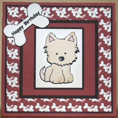 Snowy the Westie Quick Card with Decoupage and Pyramage by Amy Gould