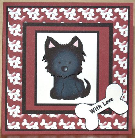 Sooty the Scottie Quick Card with Pyramage and Decoupage by Amy Gould