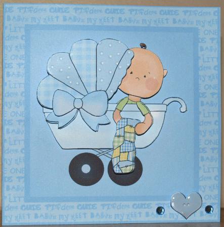 Baby Boy Quick Card with Decoupage by Amy Gould
