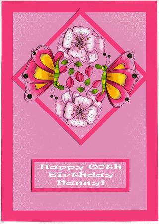 Butterfly and Floral Card Front by Amy Cummings