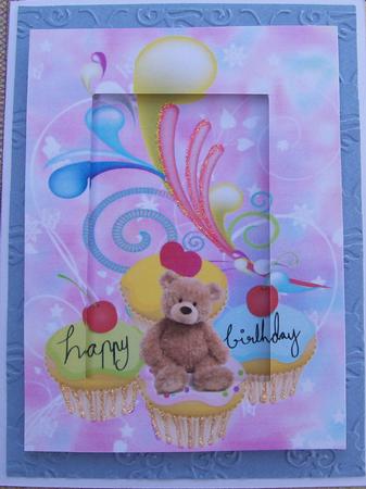 Happy Birthday with Little Teddy A4 Topper by Andrea Beaudoin