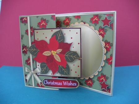 Poinsettia Fold Back (olive) by Andrea Chapman