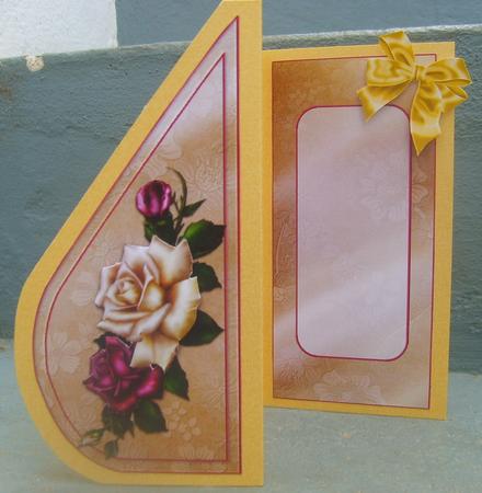 Cream and Purple Rose Teardrop by Andrea Chapman