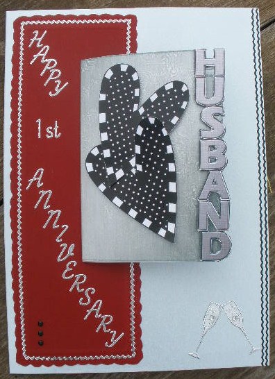 5 x 7 Elegant Metallic Husband Shaped Card by Andrea Chapman
