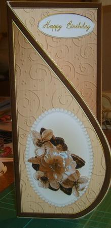 Flowers & Pearls Teardrop Card by Andrea Chapman