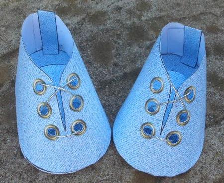 Boy Denim Baby Shoes by Andrea Chapman