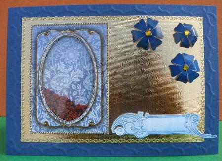 Blue Multi Floral 7x5in Shaker Base and Frame by Andrea Chapman