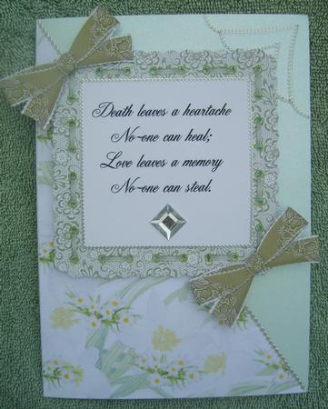 Sympathy Poem on Lace by Andrea Chapman