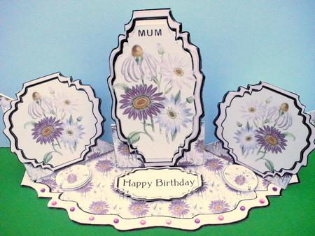 Triple Twist Easel Card - Echinacea Flowers by Andrea Chapman