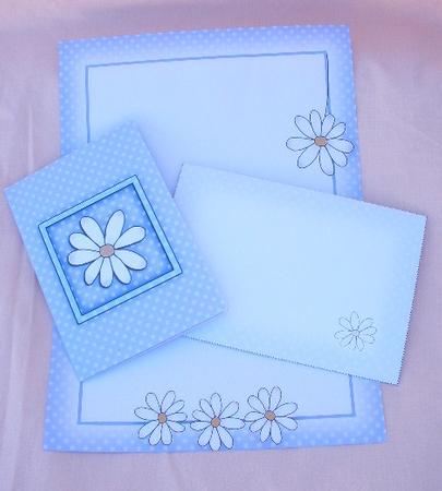 Pretty Daisy Stationery Set in Sorbet Citrus Colours by Andrea Chapman