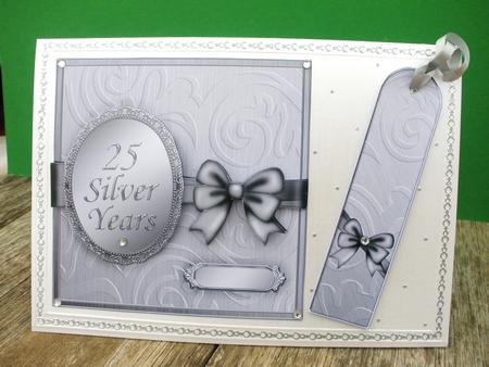 Elegant Metallic Greeting Quick Card with 3D Decoupage by Andrea Chapman