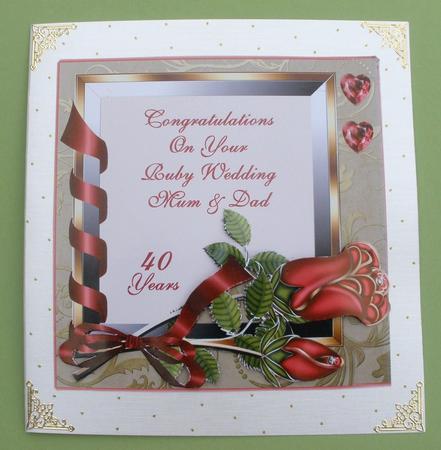 Roses & Ribbons - Ruby Wedding Mum & Dad by Andrea Chapman