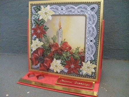 Single Candle Green Poinsettia 8in Decoupage Step by Step by Andrea Chapman