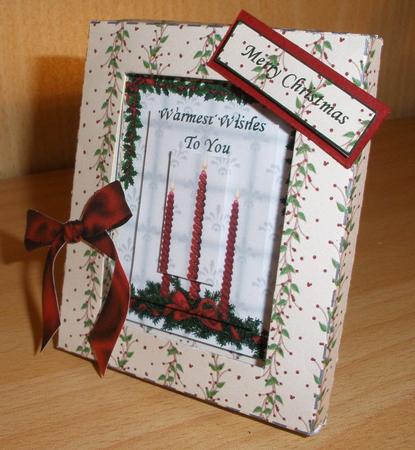 Holly & Candles Picture Framed Card by Andrea Chapman