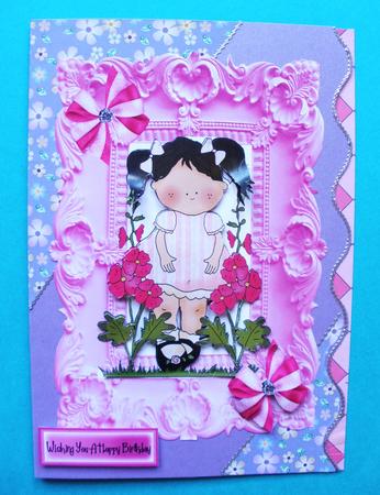 Little Girl in Pink with Flowers by Andrea Chapman