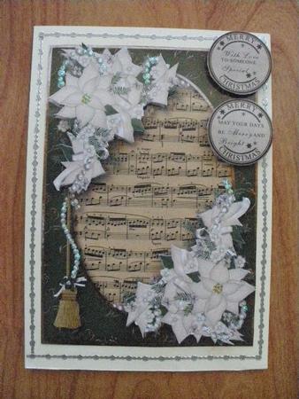 White Poinsettias & Sheet Music Christmas by Andrea Chapman