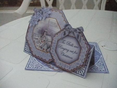 Blue Church Ringing for Christmas Double Octagon Card Kit by Andrea Chapman
