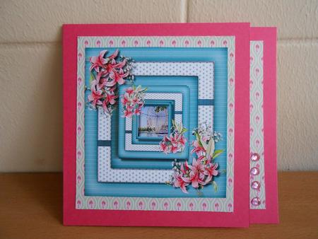 Beautiful Aqua Scene with Flowers by Andrea Chapman