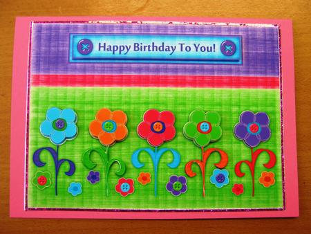 Bright and Fun Floral Card Front with Decoupage by Andrea Maloney