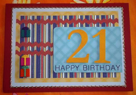 Male Stripes - 21st Birthday Card by Andrea Maloney