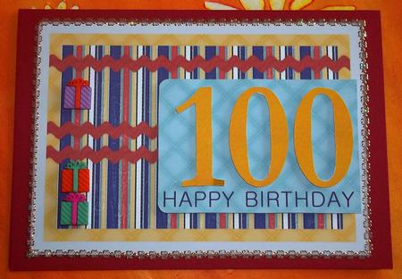 Male Stripes - 100th Birthday Card by Andrea Maloney
