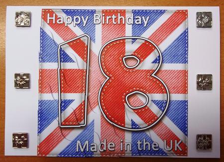Flying the Flag Uk 18th Birthday Wavy Corner Side Stacker by Andrea Maloney