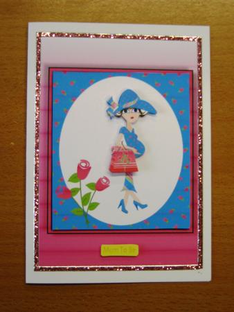 Mum to Be 2 Quick Card Front with Decoupage Pink by Andrea Maloney