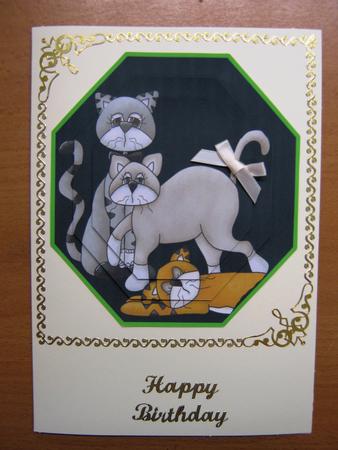 Pyramid Plate Cats Cats Cats Happy Birthday by Andrea Maloney