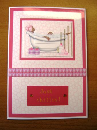 Pamper Yourself Pyramid Card Front by Andrea Maloney