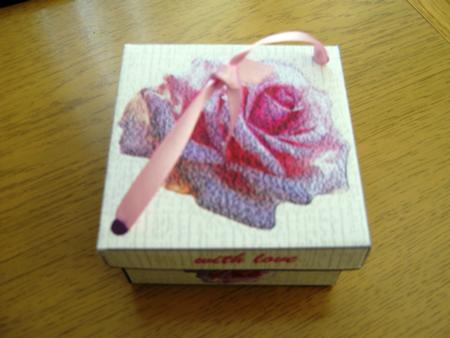 Square Pink Rose Box by Andrea Maloney