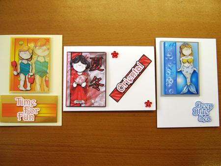 Doodle Girl Toppers/atcs by Andrea Maloney