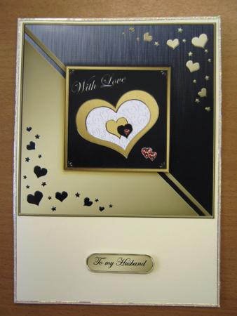 Elegant Hearts Quick Card with Greetings by Andrea Maloney