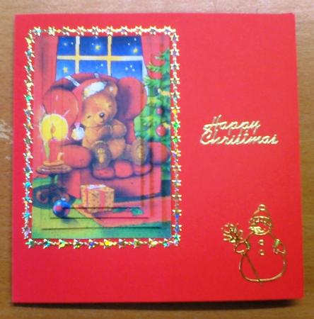 Christmas Teddy in His Chair Pyramids by Andrea Maloney