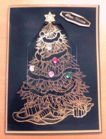 Gold and Black Christmas Tree by Andrea Maloney