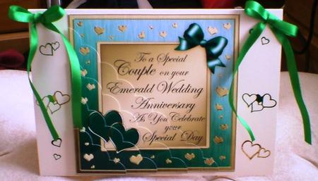 Emerald Wedding Anniversary Scallop Corner Side Stacker by Andrea Maloney
