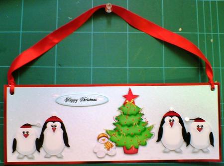 Christmas Tree and Penquins by Andrea Maloney