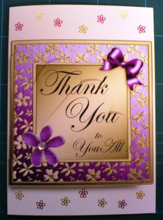 Floral Elegance Thank You Quick Card with Fan Pyramage Toppe by Andrea Maloney