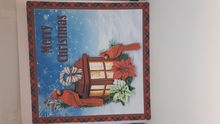 Cardinals and Christmas Lantern by Andrea McGill